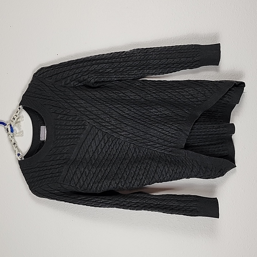 Evoltion by Cirus Anessa Cable Knit Asymmetrical Hem Sweater